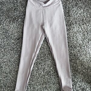 Light Gray Textured Leggings